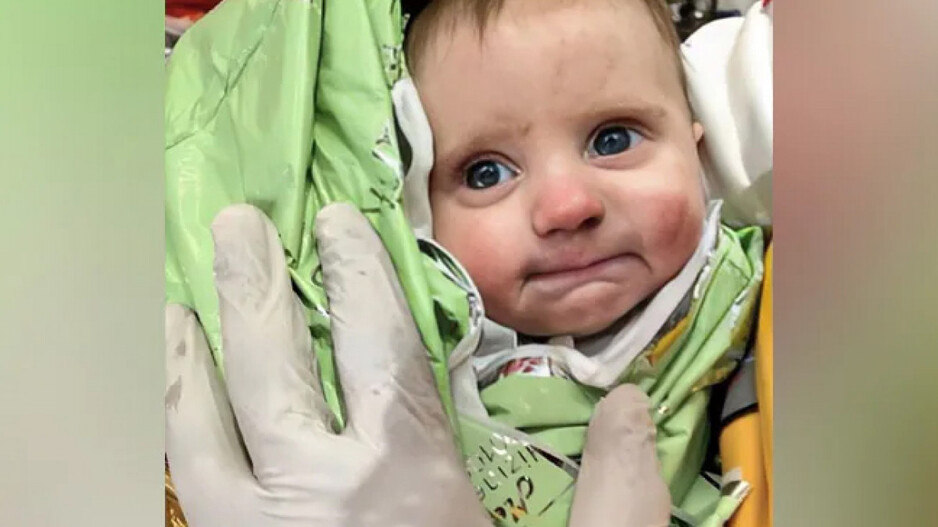 Baby survived under rubble