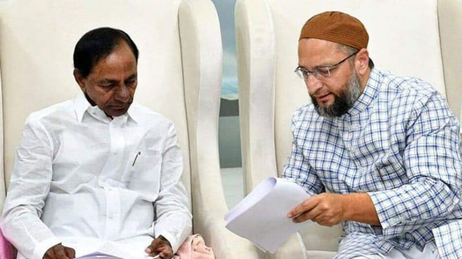 KCR and Asaduddin Owaisi 