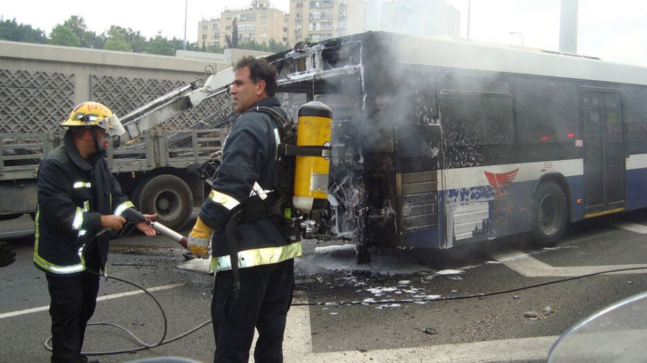 Bus burst into Flames