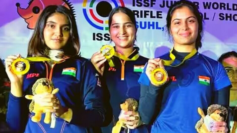 Manu Bhaker, Esha Singh and Rhythm Sangwan