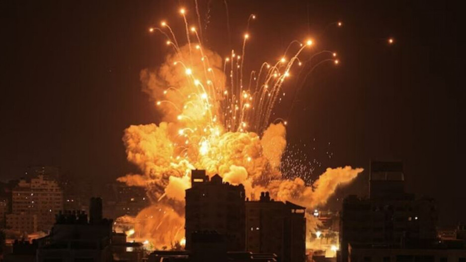 missile explodes in Gaza City 