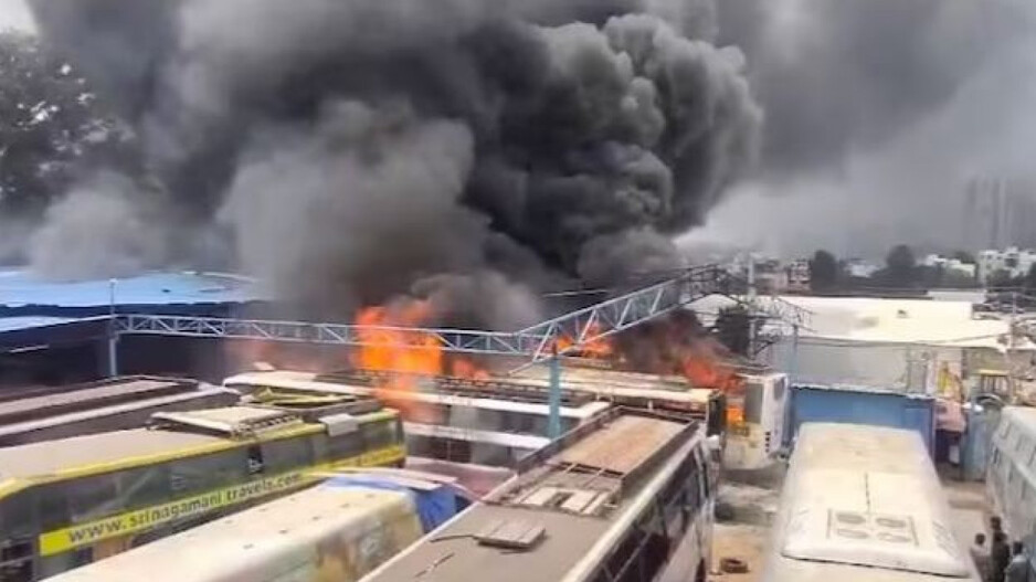 Fire IN Bus Dipo