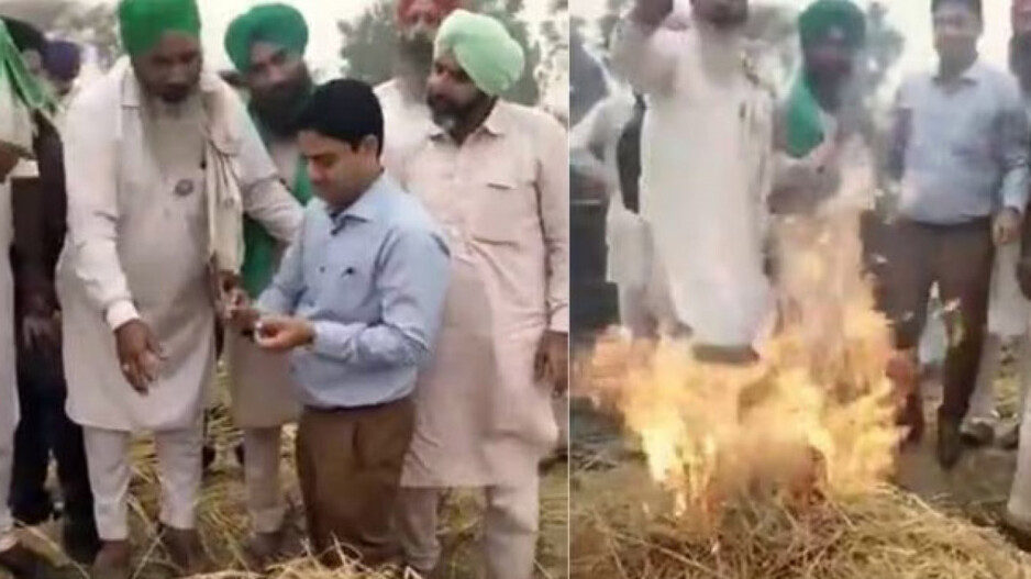 Official 'forced' to burn paddy stubble
