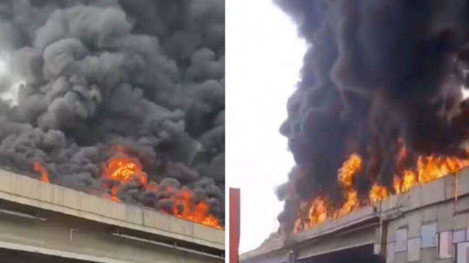 Massive Blaze on flyover