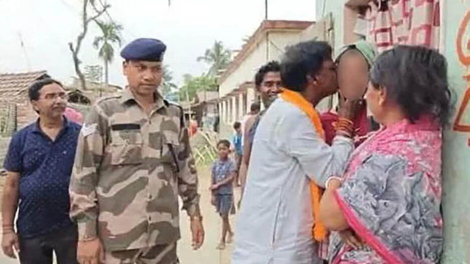 BJP Candidate Kisses Woman