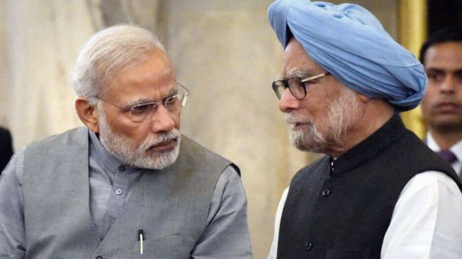 Manmohan Singh & Narendra Modi 