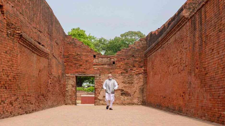 PM Narendra Modi visits the ruins of Nalanda