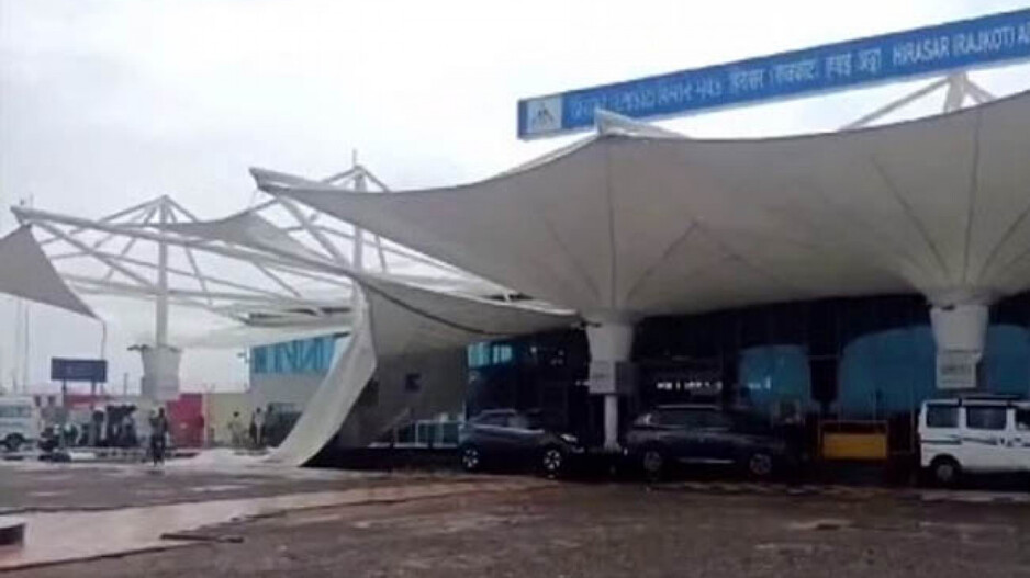 Canopy Outside Rajkot Airport Terminal Collapses