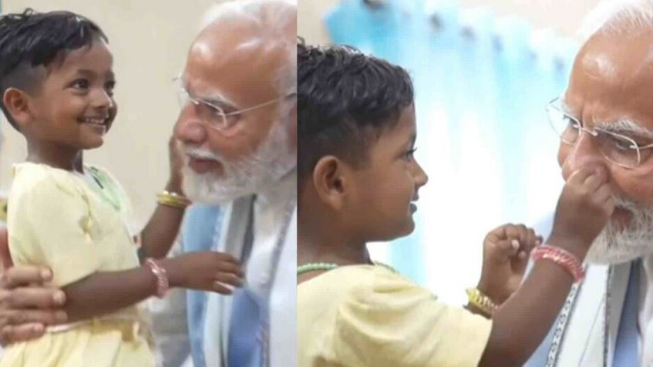 PM Modi interacts with little girl 