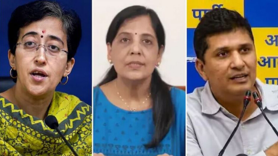 Atishi, Sunita Kejriwal and Saurabh Bhardwaj