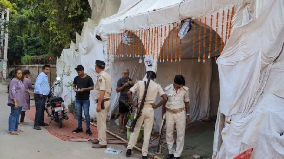 Firing at Puja pandal