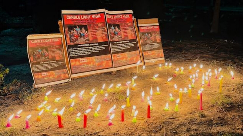 Manipur's Meitei community holds a candlelight vigil in Imphal seeking safe release of hostages