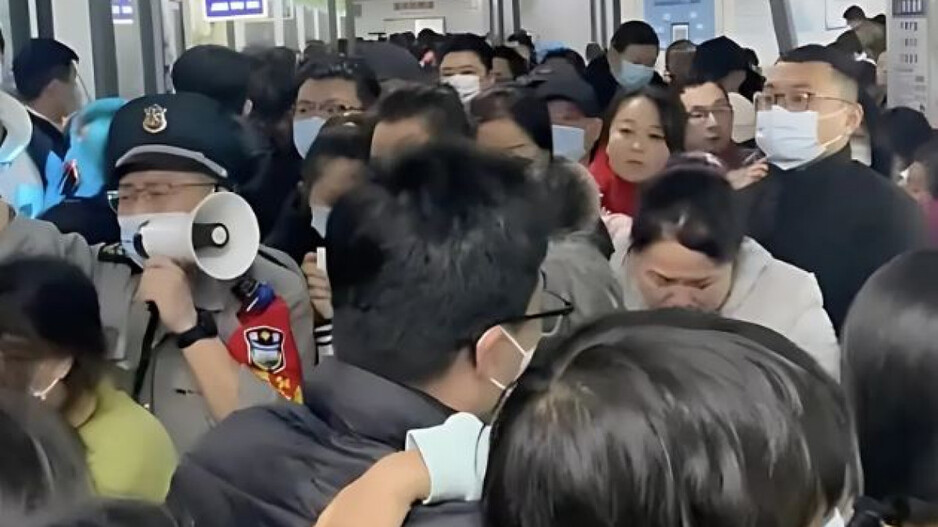 Crowd in a China Hospital