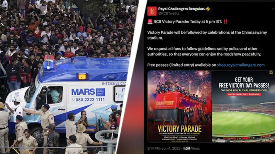 ଫ୍ରି ଏଣ୍ଟ୍ରୀ: ପୁଲିସର ବିନା ଅନୁମତିରେ ବିଜୟ ଶୋଭାଯାତ୍ରା ସମ୍ପର୍କରେ ଘୋଷଣା କରିଥିଲା ଆରସିବି!