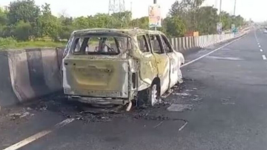 burnt car