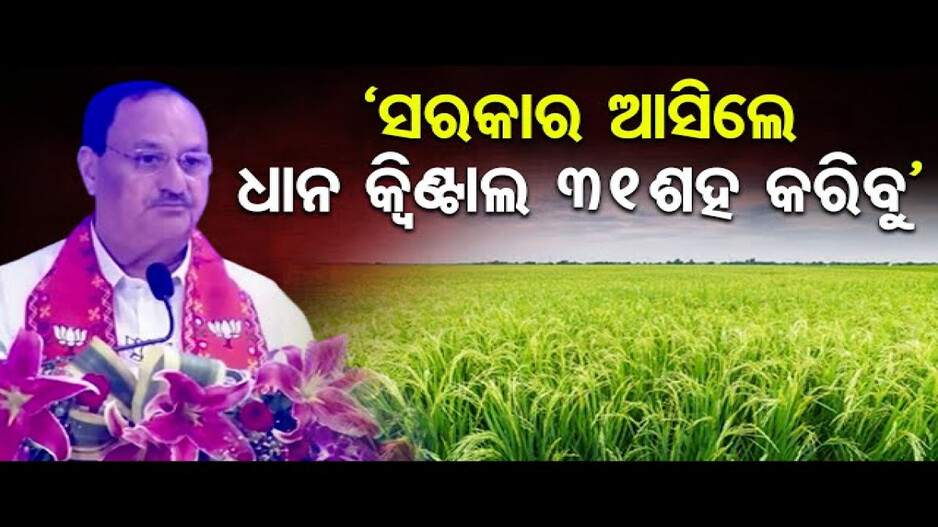 'ବିଜେପି ସରକାରକୁ ଆସିଲେ ଧାନ କ୍ୱିଣ୍ଟାଲ ୩୧୦୦ କରିବୁ'