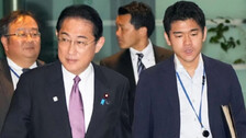 Japan pm with son