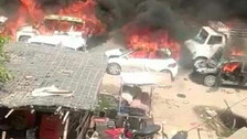 Vehicles burnt
