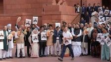 Opposition MPs Protest outside Parliament 