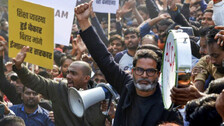 Prashant Kishor at BPSC aspirants protest