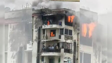 Fire breaks out at an apartment in Delhi Fire breaks out at an apartment in Delhi