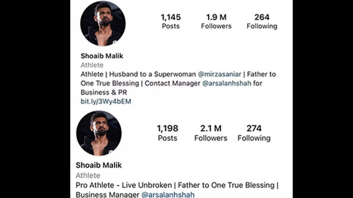 Shoaib Malik Instagram Bio