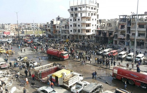 Nine killed in twin bombings in Syria