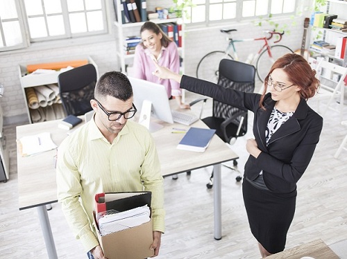 Young man dismissed by his employer