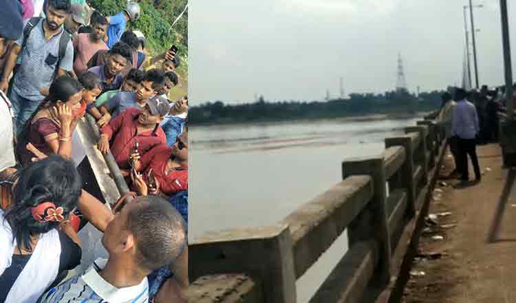 Man-Jumps-Into-Kathajodi-River-In-Front-Of-Wife,-Son