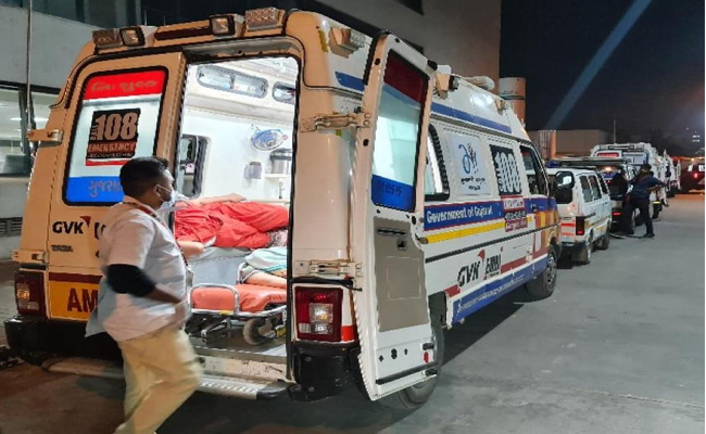 Covid patient in ambulance
