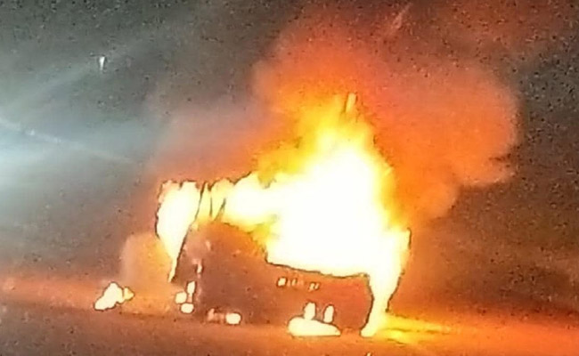 Car catches fire