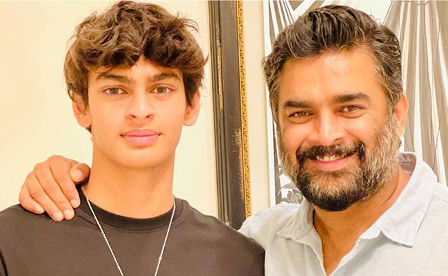 R Madhavan & his son
