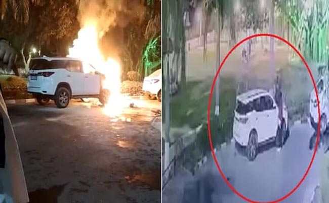 bjp mla CAR FIRE