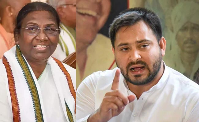 rjd-leader-tejashwi-yadav and droupadi-murmu